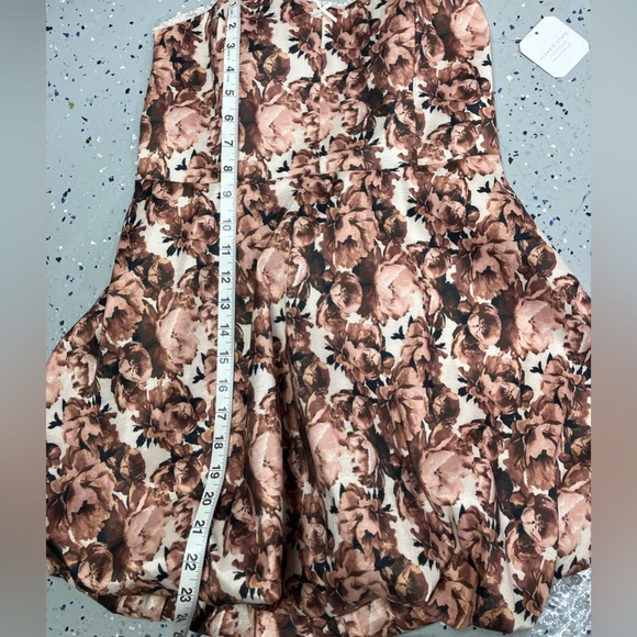Altar’d‎ State Clover Floral Bubble Dress in Brown Mini Strapless Large New - Picture 12 of 12
